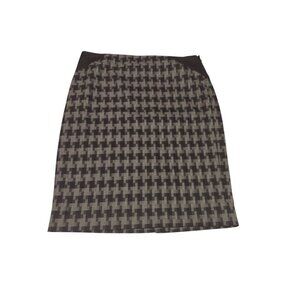 The Limited Black And Gray Herringbone Patterned Pencil Skirt, Size 4